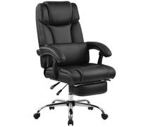 HTERWQEA Silla ejecutiva Oficina Remium Piel sintética con Respaldo reclinable, reposapiés, Asiento Acolchado Doble y cojín Apoyo Lumbar for Jefes Negocios