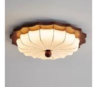 HTERWQEA Vintage Fabric LED Dimmable Ceiling Light Chandelier Flush Mount Close to Ceiling for Living Room Bedroom Lighting
