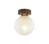 HTERWQEA Vintage Globe Ceiling Light Fixture E14 Ceiling Lamp with Glass Shade Modern Pendant Light for Corridor Living Room Hotel Kitchen Bedroom Decorative