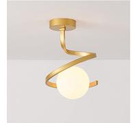 HTERWQEA White Glass Ceiling Light Spiral Metal Semi Flush Mount Fixture G9 Lighting for Hallway Kitchen Island Dining Entryway