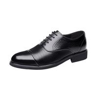 HTERWQEA Zapatos Formales for Hombre, Vestir, Oxford, Cuero Italiano, for Trabajar, con Cordones, Antideslizantes, caña Baja, for Oficina, Negocios, con Punta ala(Noir,39 EU)