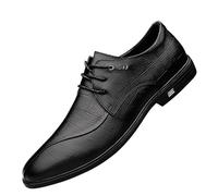 HTERWQEA Zapatos Formales Oxford Vestir for Hombre, Cuero bruñido, for Esmoquin, graduación, Boda, Antideslizantes, Informales, Vintage, con Cordones y Punta Lisa.(Noir,37 EU)