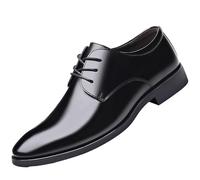 HTERWQEA Zapatos Formales Vestir Oxford for Hombre, Cuero Genuino, caña Baja, for Boda, Fiesta, graduación, Informales, con Cordones y Punta ala.(43 EU)