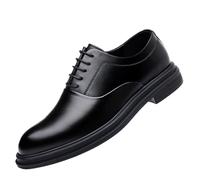 HTERWQEA Zapatos Oxford for Hombre Piel Vegana, Antideslizantes, con Goma, Bajos, for graduación, Boda, Vintage, con Cordones, cómodos, ortopédicos, Transpirables.(37 EU)