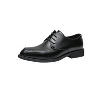 HTERWQEA Zapatos Oxford Formales for Hombre, con Detalles cosidos a Mano, Cuero español, con Cordones, Punta ala, Antideslizantes, Informales, for Baile graduación y Boda, Esmoquin(Noir,43 EU)
