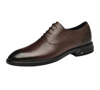 HTERWQEA Zapatos Oxford Hombre Cuero español con Cordones y Puntera Antideslizante for Exteriores y Bailes graduación.(Brown,40 EU)