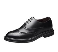 HTERWQEA Zapatos Oxford Vestir for Hombre, Cuero, con Goma Antideslizante, con Cordones, for Baile graduación(Noir,38 EU)
