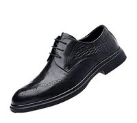 HTERWQEA Zapatos Vestir con Punta ala for Hombre, Cuero Vegano, for graduación, con Punta ala, clásicos, con Cordones, for Negocios, Fiestas, Bodas, Antideslizantes, Resistentes, Informales.(39 EU)