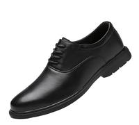 HTERWQEA Zapatos Vestir for Hombre Piel Grano Superior, Punta Lisa, con Cordones, for Boda, Antideslizantes, Informales, for Fiesta graduación(37 EU)