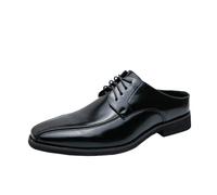HTERWQEA Zapatos Vestir Oxford for Hombre, con Detalles cosidos a Mano, Cuero sintético, Estilo Esmoquin, Punta Puntiaguda, Estilo Vintage, con Cordones, Goma Antideslizante y caña Baja.(44 EU)