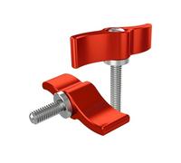 HTGAOO 2 unidades de perillas ajustables tipo T M6 x 10-35 mm, palanca de sujeción, perno giratorio de bloqueo de liberación rápida, negro/rojo ((M6*20mmred)