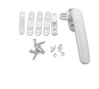 HTGAOO Manillas for ventanas Manilla de rueda duradera for ventana abatible con cerradura Maneta aluminio for Hogar Hotel Puerta corredera Piezas repuesto herrajes (Negro Izquierdo)(White,Left)