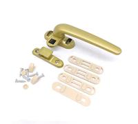 HTGAOO Manillas for ventanas Manilla de rueda duradera for ventana abatible con cerradura Maneta aluminio for Hogar Hotel Puerta corredera Piezas repuesto herrajes (Negro Izquierdo)(Golden,Right)