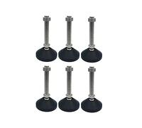 HTGAOO Nivelador de Muebles roscado 6 Piezas con una Base 2,4 Pulgadas diámetro, Utilizado for Bancos Trabajo, máquinas, armarios, etc(60*M18*80mm)