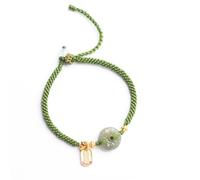 HTGAOO Pulsera Tejida a Mano con Nudo de maíz y Hebilla de Seguridad Tianyu, Cuerda de bambú, Pulsera Femenina del zodíaco del Viento Nacional