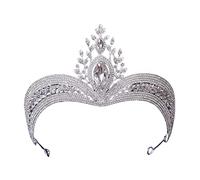HTGFNKFQ TRUSTTWO Diadema de Boda barroca con Hojas de Cristal, Coronas y Tiaras Nupciales, Accesorios de joyería for el Cabello, Tocado de Diamantes de imitación for Mujer, Diadema de Reina The New