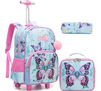 HTgroce Mochila con Ruedas Niña Primaria - Carrito Escolar Ergonómico Mochila Infantil de Gran Capacidad para Colegio y Viaje