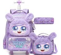 HTgroce Mochila con Ruedas Niña Primaria - Carrito Escolar Ergonómico Mochila Infantil de Gran Capacidad para Colegio y Viaje
