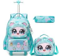 HTgroce Mochila con Ruedas Niña Primaria - Carrito Escolar Ergonómico Mochila Infantil de Gran Capacidad para Colegio y Viaje