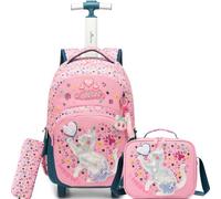 HTgroce Mochila con Ruedas Niña Primaria Ergonómica - Carrito Escolar Infantil- Mochila de Gran Capacidad para Colegio y Viaje