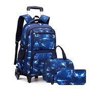 HTgroce Mochila Escolar con Ruedas,Mochilas Escolares Trolley Niña de para Niños,Multiusos Infantil Daypacks Mochila Tipo Casual para Viaje 3 en 1.