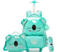 HTgroce Mochila Escolar Niñas con Ruedas, Escolar con Ruedas, Estudiantes de Primaria Carros para Mochilas Equipaje de Viaje.