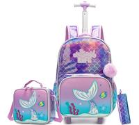 HTgroce Mochila Gato Ruedas Niña Vuelta al Cole Material Escolar