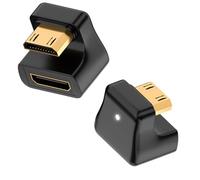 HTGuoji Adaptador Mini HDMI 2.1 en forma de U de 360 grados, adaptador de extensión 8K Mini HDMI macho a hembra de 48 Gbps, 8K a 60 Hz para cámara, monitores, DVR, 2 unidades