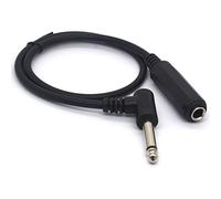 HTGuoji Ángulo recto 6.35 masculino a hembra cable, 1/4 estéreo TS auriculares cable de extensión para guitarra AMP sintéticos amplificador altavoz piano 50cm (Mono canal)
