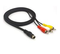 HTGuoji Cable de conversión S-Video macho de 4 pines a 3 RCA macho para conectar ordenadores portátiles con conectores S-Video de 4 pines a TV (1,5 metros)