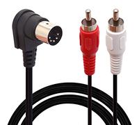 HTGuoji - Cable DIN 5 pines a RCA, conector DIN 5 pines en ángulo recto macho a 2 RCA macho de calidad profesional para Bang & Olufsen, Naim (50 cm/1.6 FT)