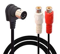 HTGuoji Cable DIN de 5 pines a RCA. Adaptador de cable de audio de 5 pines DIN de ángulo recto de 90 grados a 2 RCA hembra de calidad profesional para Bang & Olufsen (1.5 Meter / 5 FT)