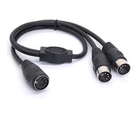 HTGuoji - Cable divisor MIDI Y - Jack DIN 5 pines a doble toma macho para mezcladores, teclados, pianos electrónicos