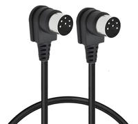 HTGuoji Cable MIDI de 6 pines, 6 pines DIN macho a macho, ángulo recto de 90 grados, adaptador de audio para sintetizador, amplificador, mezclador, equipo de teclado MIDI (1 metro)