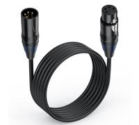 HTGuoji Cable XLR macho a hembra, cable de alimentación de extensión XLR de 4 pines para micrófono, luces de escenario DMX, altavoz, micrófono, mezclador, ecualizador, amplificador de potencia, cámara