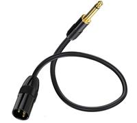 HTGuoji Cable XLR no balanceado a 6,35 mm, conector de audio TS mono a XLR macho, 3 pines XLR macho a jack 6,35 para amplificadores, instrumentos, etc. (50 cm)