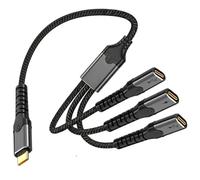 HTGuoji Divisor USB C, 3 en 1 USB C Multi Adaptador con 60 W PD Carga Rápida y Transferencia de Datos, Divisor USBC Cable OTG para MacBook, PC, Mac, Unidad Flash, Teclado, Ratón, Impresora, Pixel