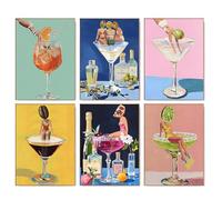 HTGWCG 6 Piezas Pintar por Numeros Adultos, DIY Pintura por Números, Kit de Pintura al óleo de Lienzo DIY para con Pinceles, Pigmento Acrílico sin marco 20 x 30cm