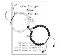 HTGWCG Brazaletes de Cuentas a Juego para Parejas, 2PCS Brazaletes de Atracción Mutual, Relación Eterna, Relación a Distancia, San Valentín para Novio Novia Amante Mejor Amigo