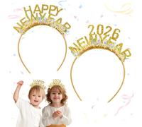 HTGWCG Diadema de Año Nuevo 2026, accesorios para el cabello de Año Nuevo, suministros de fiesta de Año Nuevo 2026, diadema de fuegos artificiales, accesorios de Año Nuevo para fiesta de Navidad