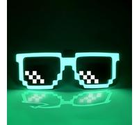 HTGWCG Gafas Party Glow, Fiesta Gafas Neón Gafas LED Cyberpunk,Black Frame Glasses Fiestas, Discotecas, Cumpleaños, EDM, Navidad Fiestas, Dj Verde