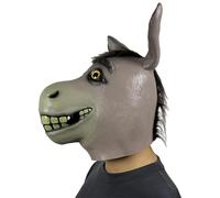 HTGWCG Máscara de Burro, Mascara Burro Animal de Látex para Halloween Carnaval, Accesorios de Cosplay, Máscaras Divertidas para Halloween, Carnaval y Fiestas