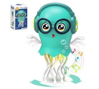 HTGWCG Medusa Danzante Eléctrica, Juguete para Gatear con Luz y Sonido, Sistema de Evitación Inteligente de Obstáculos Inteligente, Oscilante Automático, Regalo para Niños y Niñas