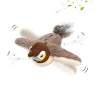 HTGWCG Pajaros para Gatos,Juguetes Gatos Interactivos, Juguete de Pájaro Móvil para Gatos con Hierba Gatera Pájaro Aleteo Eléctrico con Carga USB, Juguete para Gatos con Forma de Pájaro