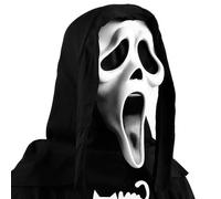 HTGWCG Scream Mask for Halloween Mask, Ghost Face Mask, Horror Movie Latex Scream Mask, Kid Adult Party M-ask f-or Cosplay Props Carnival Halloween (white)