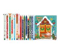 HTGWCG Set of erasable gel pens - Bolígrafo de gel borrable, ball on the end to remove temperature sensitive, tip diameter 0.7 mm (15 bolígrafos borrables navideños - Aleatorios)