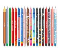 HTGWCG Set of erasable gel pens - Bolígrafo de gel borrable, ball on the end to remove temperature sensitive, tip diameter 0.7 mm (18 bolígrafos borrables)