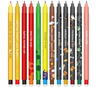 HTGWCG Set of erasable gel pens - Bolígrafo de gel borrable, ball on the end to remove temperature sensitive, tip diameter 0.7 mm (12 bolígrafos borrables temáticos)