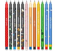 HTGWCG Set of erasable gel pens - Bolígrafo de gel borrable, ball on the end to remove temperature sensitive, tip diameter 0.7 mm (12 bolígrafos borrables con temática mágica)