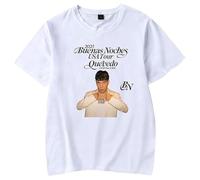 HTHDA Quevedo Buenas Noches Tees 2025 Cantante Camisetas Estampadas,Moda Camisetas para Hombres,Y Mujeres Hip Hop Street,Casual para Pareja,Blanca,XXS